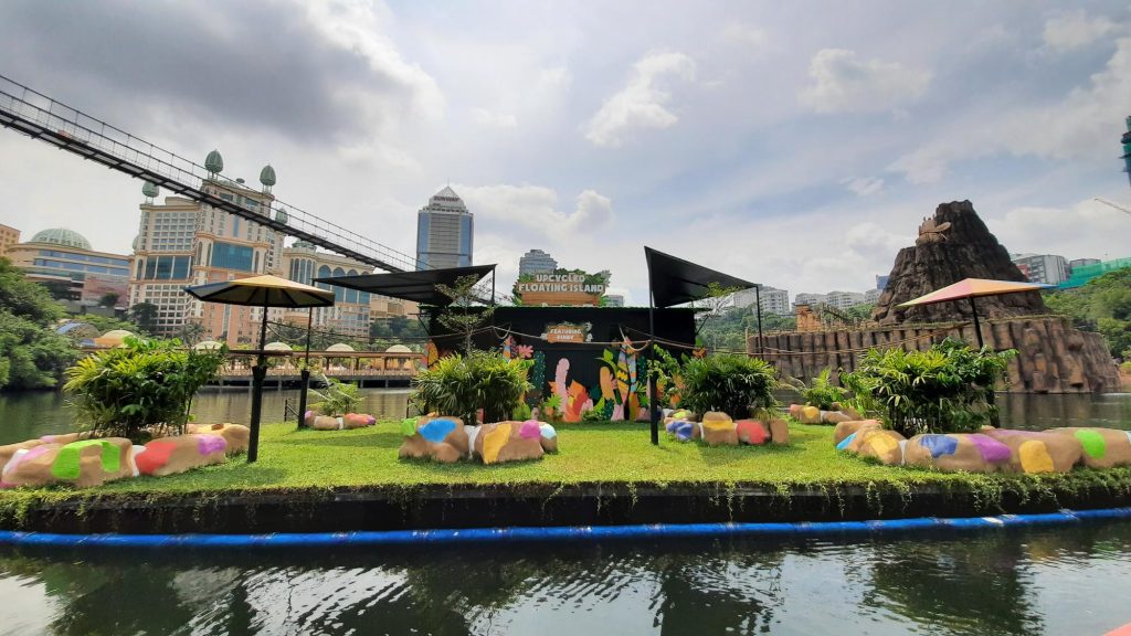 Sunway Lagoon’s Pinky gets an Upcycled Floating Island as her Home!