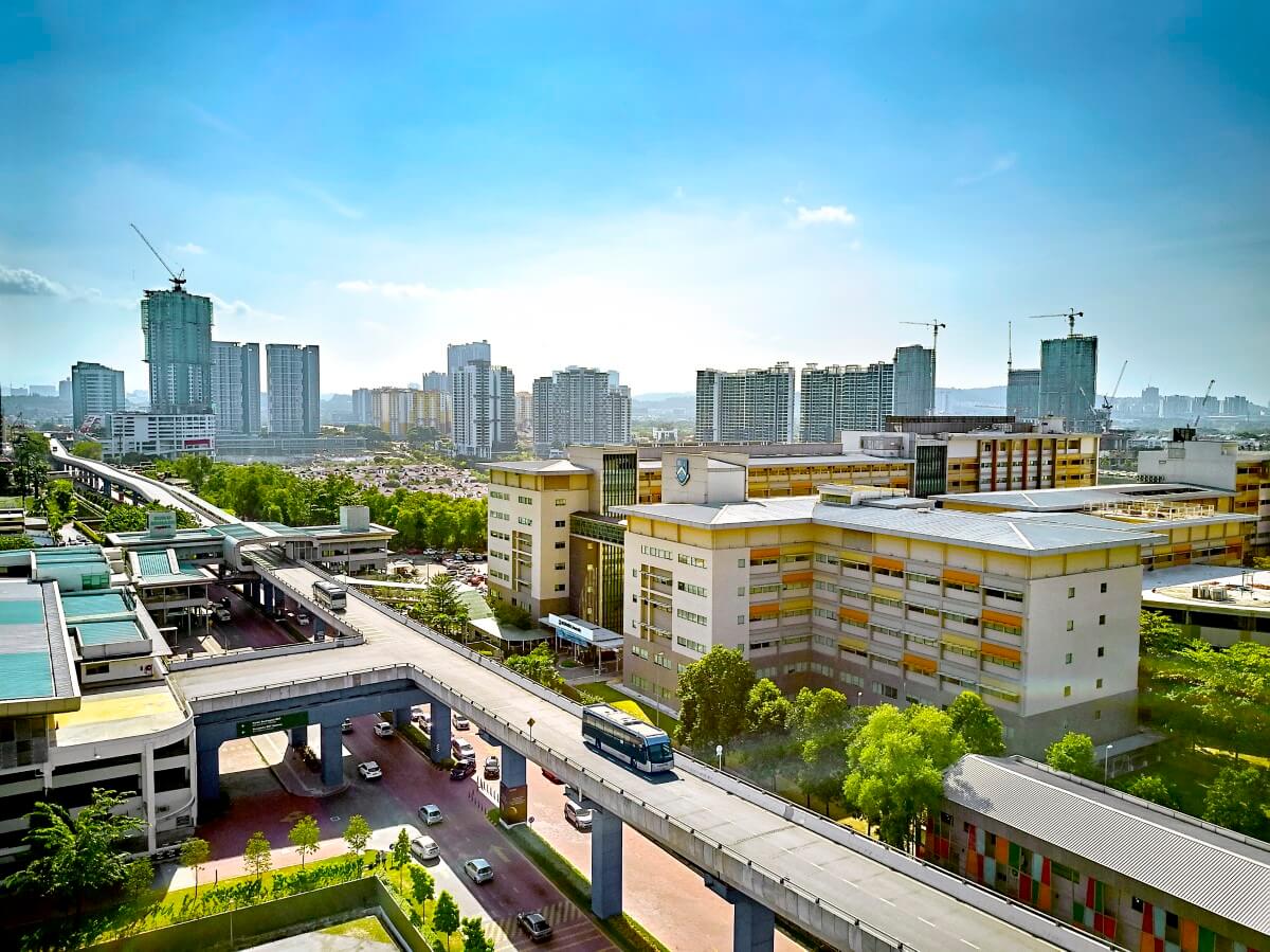 Drone shot of BRT at Sunway City Kuala Lumpur