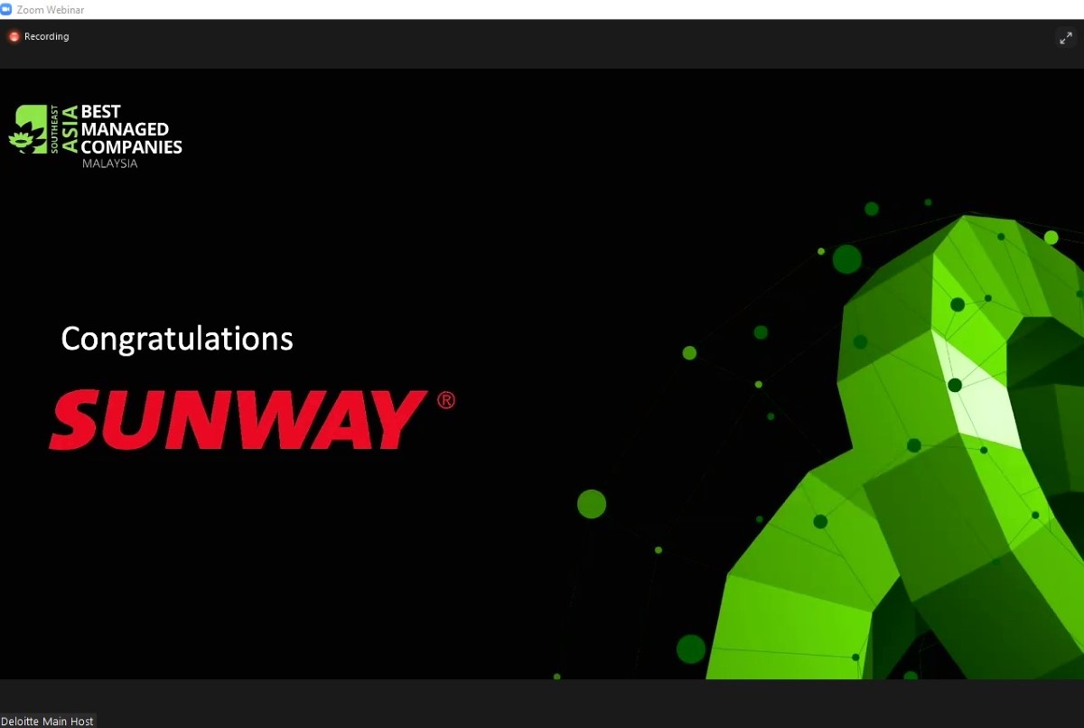 Sunway Group was assessed based on the quality of management in areas like strategy, capabilities and innovation, culture and commitment, as well as governance and financials.