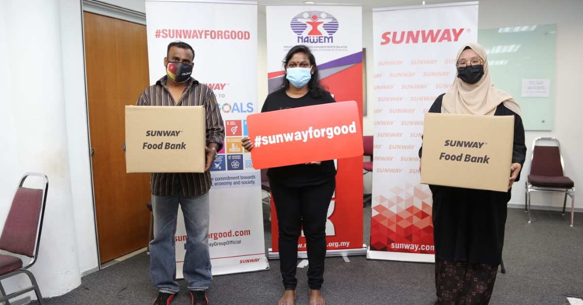 Some of our beneficiaries receiving the #SunwayforGood box