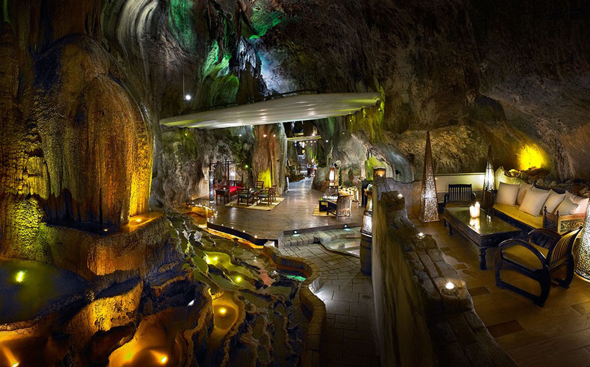 A panoramic view of Jeff’s Cellar – an award-winning restaurant and bar set within a huge natural limestone cave within The Banjaran Hotsprings Retreat in Ipoh, Perak.