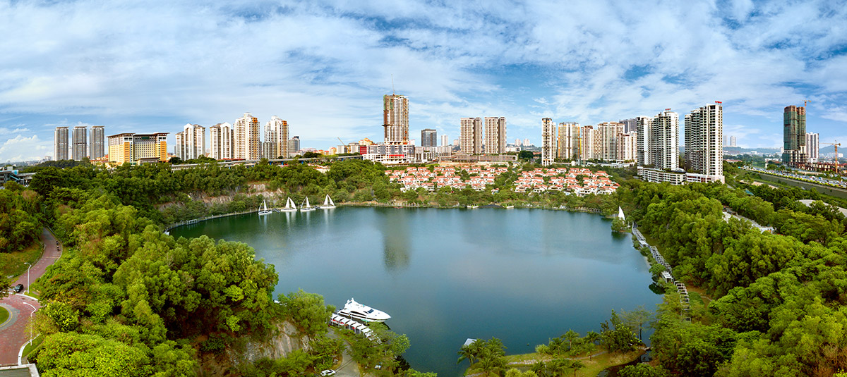 Sunway City Kuala Lumpur South Quay a rehabilitated tin mining lake