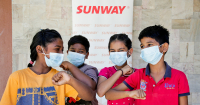 Close-up shot of beneficiaries during Sunway’s Deepavali cheer initiative