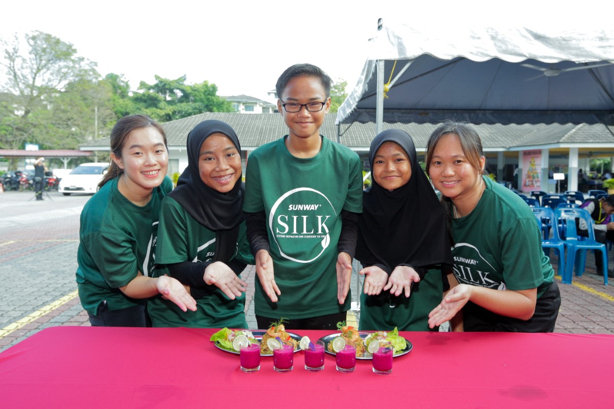 Group shot of student’s products at Sunway SILK Programme