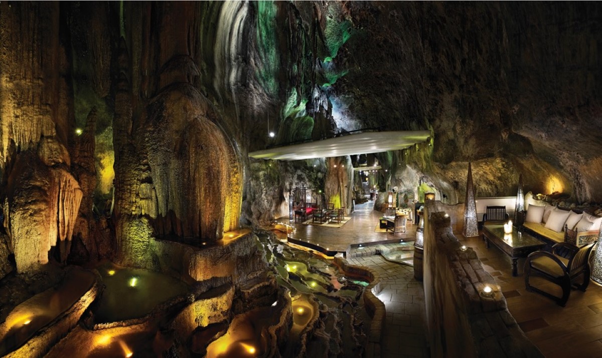 A side-angle shot of Jeff’s Cellar at the Banjaran Hotsprings Retreat, Sunway City Ipoh