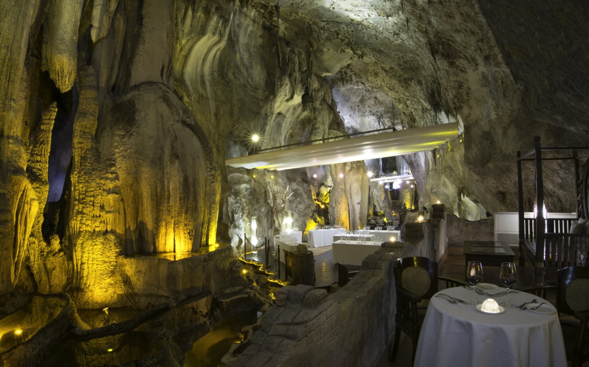 A side-angle shot of fine-dining venue at Jeff’s Cellar