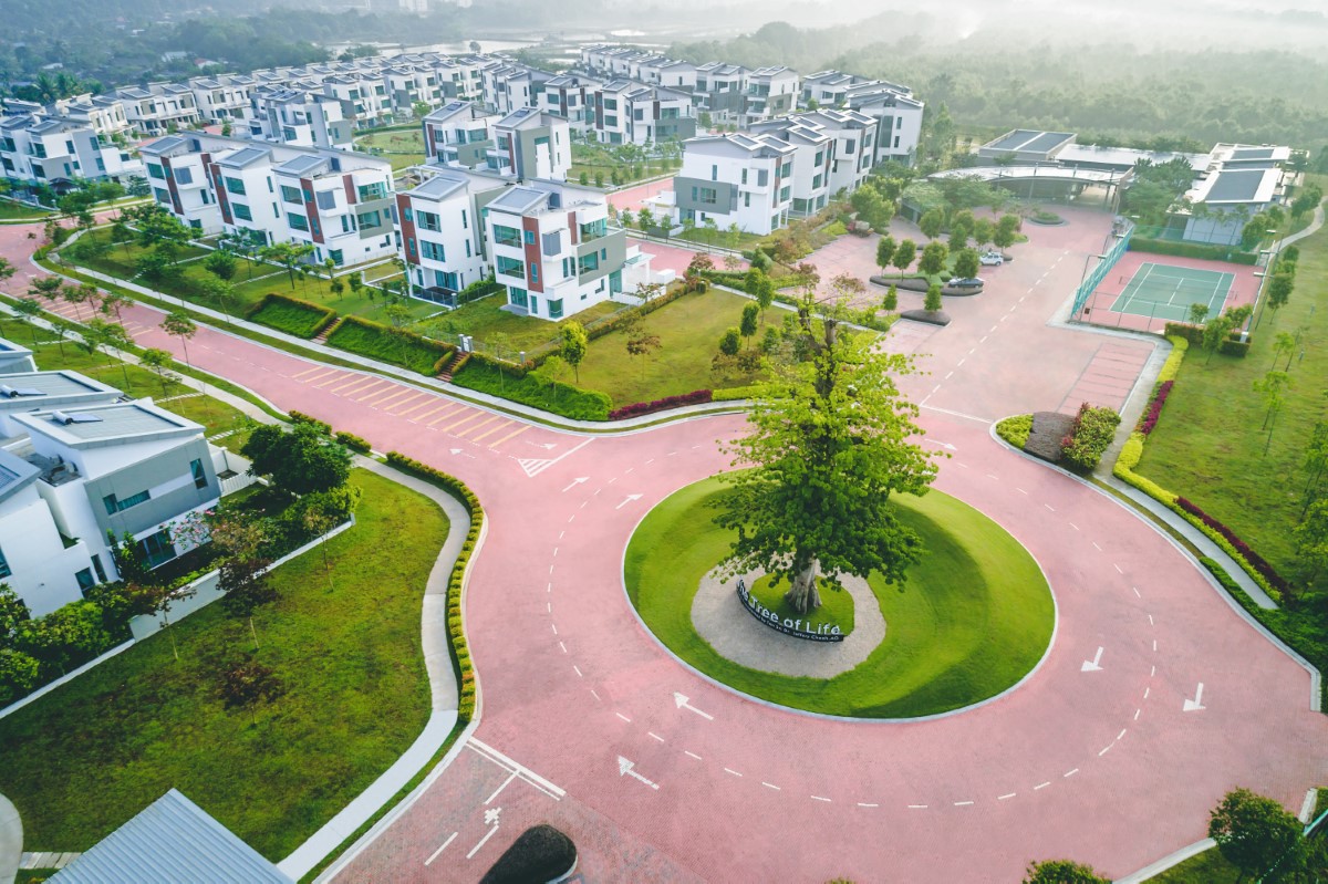 A high-angle shot of the Tree of Life at Sunway Lenang Heights 