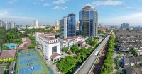 Drone shot of Menara Sunway in the daytime