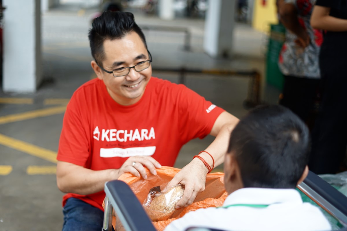 Candid shot of Kechara Soup Kitchen (KSK)’s operations director, Justin Cheah