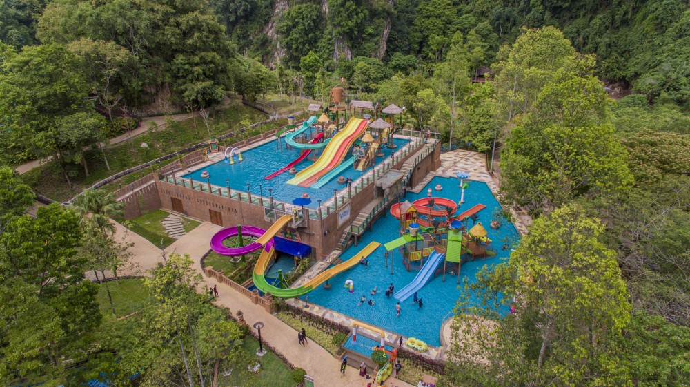 Drone shot of Sunway Lost World of Tambun