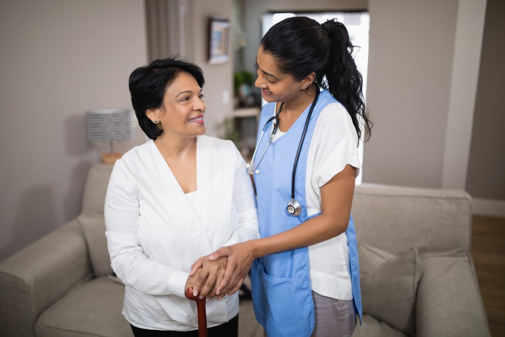 Middle shot of a nurse and a patient