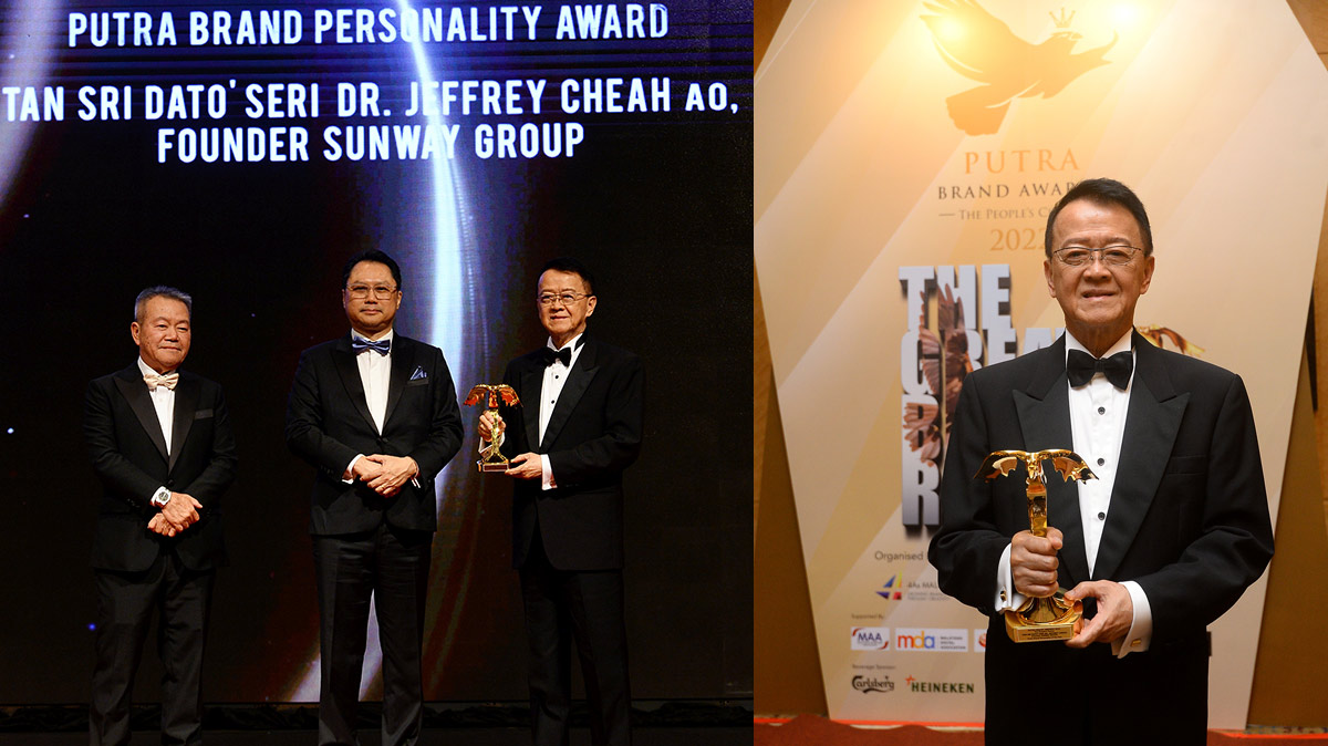 A monumental moment as Sunway Group founder and chairman Tan Sri Dato’ Dr. Jeffrey Cheah AO was named the Putra Brand Personality of the year.