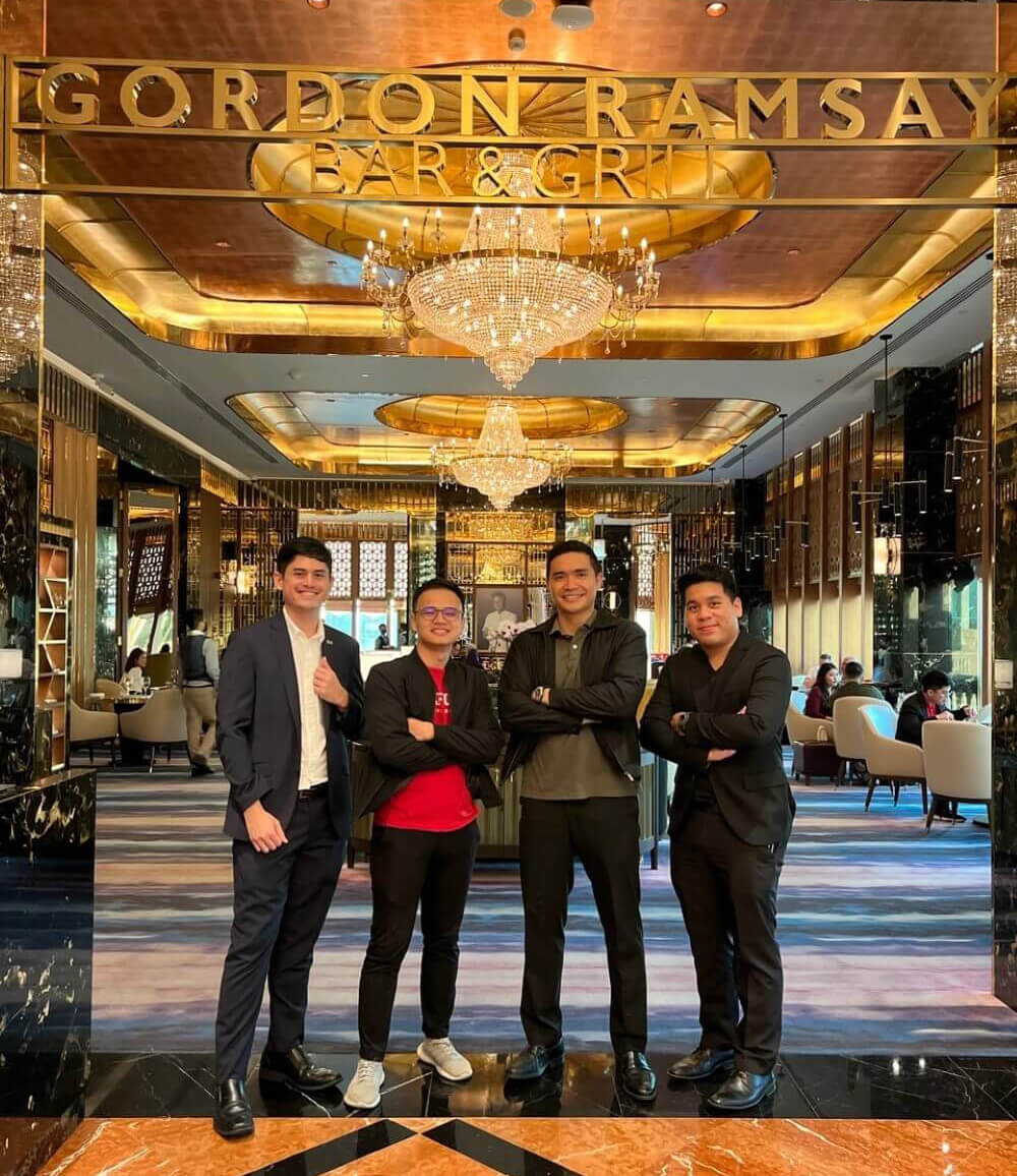 Team Brother Nature enjoys their well-earned reward at the Gordon Ramsay Bar & Grill in Sunway Resort Hotel.