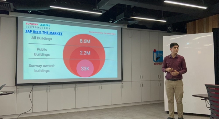 Brother Nature’s project lead Ainul Nabeel Fikri of Sunway Malls leading the pitch process during the preliminary rounds of Sunway iLabs’ Make-It-Challenge 2022