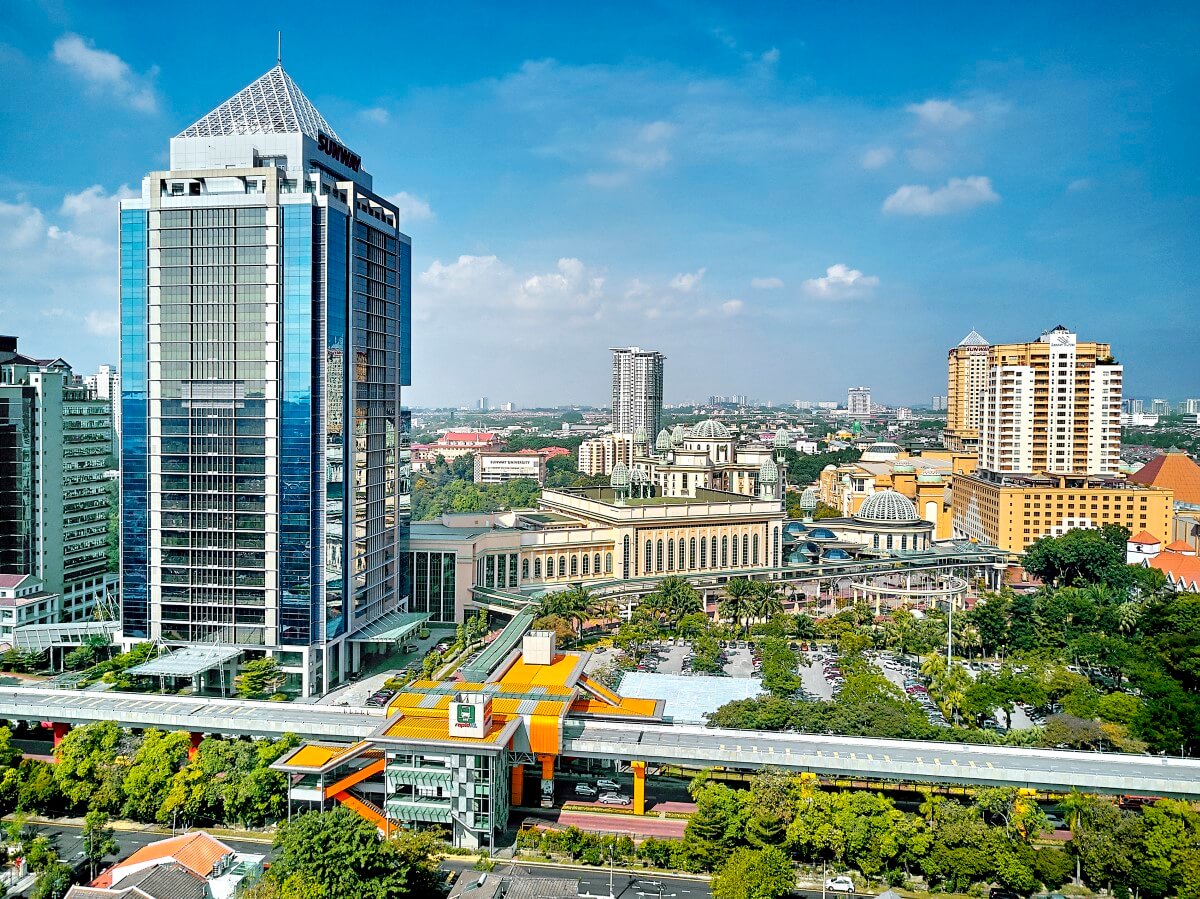 Wide-shot of Bus Rapid Transit (BRT) at Sunway City Kuala Lumpur