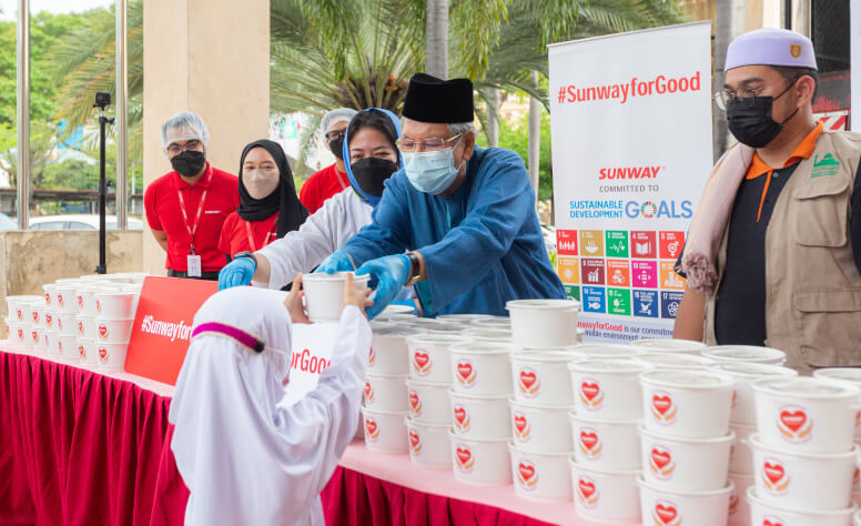 Sunway corporate responsibility initiatives under the #SunwayforGood banner focusing on three key pillars of Education, Healthcare, and Community Enrichment.